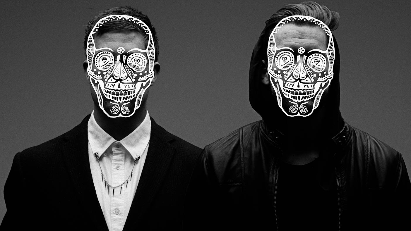 DJ Duoen Few Wolves portræt billede med overtegnet ansigeter